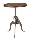 Solid Sheesham Wood Adjustable Height Bistro Table with Metal Base
