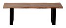 Solid Sheesham Wood Small Live Edge Bench Featuring Iron Base