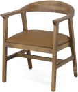 Solid Pine Wood Arm Chair with Upholstered Seat