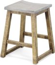 Solid Mango Wood Counter Stool in Natural & White