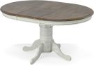 Solid Parawood Carolina Crossing Round Extension Table in Antique Honey & White