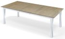 Amish Crafted Solid Maple Wood 90" Long Extension Leg Table in Sandstone & White Finish