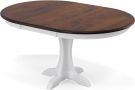 Amish Crafted Solid Maple Wood 42" Round Extension Table in Asbury & White Finish