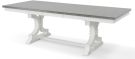 Solid Parawood Wood Cosmopolitan Extension Dining Table in Gray & White Finish