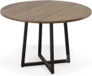 Solid Mango Wood Round Table with Iron Base