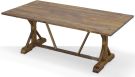 Solid Sheesham Wood Rough Sawn Trestle Table