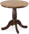 Solid Parawood Wood 30" Round Table in Cinnamon and Espresso Finish
