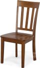 Solid Parawood Simplicity Slat Back Side Chair in Caramel Finish