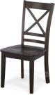 Solid Parawood Simplicity X-Back Side Chair in Espresso Finish