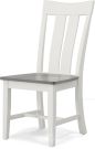 Solid Parawood Wood Ava Side Chair in Gray & White Finish