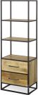 Solid Mango Wood & Iron Delancy Two Drawer Open Bookcase
