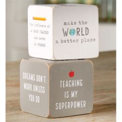 White Block Teacher Decor by Mud Pie