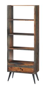 Solid Sheesham Wood Cubist Bookcase with Drawer