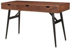 Solid Acacia Wood Three Drawer Desk Console in Natural Finish