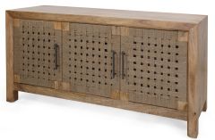 Solid Sheesham Wood Three Door Foyer Credenza