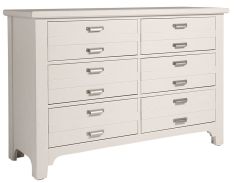 Poplar Wood Bungalow Six Drawer Dresser in Lattice Finish