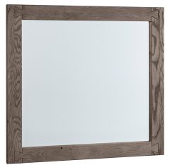 Solid American White Oak Framed Dovetail Landscape Mirror in Mystic Grey Finish