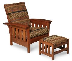 Amish Crafted Morris Easy Chair or Morris Chair shown in Quartersawn Oak Wood