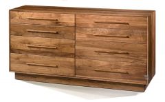 Moduluxe 8 Drawer Dresser in Solid Walnut Wood with Natural Finish