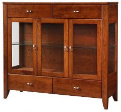 Amish Crafted Solid Cherry Wood Justine Dining Server China in Bourbon