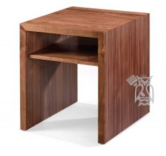 Amish Crafted Solid Walnut Wood Modern Farmhouse Wildwood End Table in Gold Dust Finish