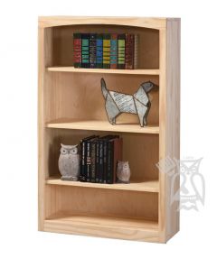 Solid Pine Wood Unfinished Modern Style Bookcase 30" wide x 48" high