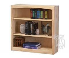 Solid Pine Wood Unfinished Modern Style Bookcase 36" wide x 36" high