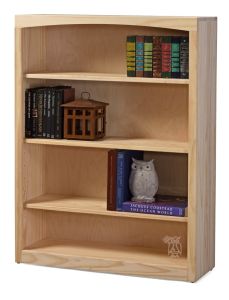 Solid Pine Wood Unfinished Modern Style Bookcase 36" wide x 48" high