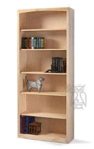 Solid Pine Wood Unfinished Modern Style Bookcase 30" wide x 84" high