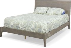 Solid Alder Wood 2 West Collection Queen Modern Platform Bed in Driftwood Finish
