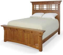 Amish Crafted Solid Character Cherry Wood Makayla Queen Bed in Amber Glow Finish