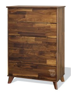 Solid Walnut Wood Linn Chest of Drawers in Natural Finish