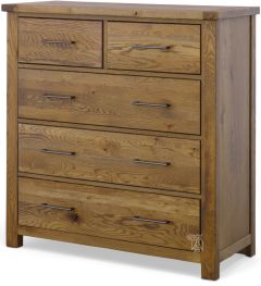 Solid American White Oak Framed Dovetail Standing 5 Drawer Dresser in Natural Finish