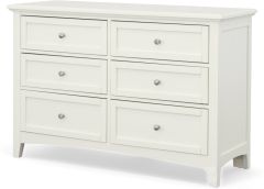 Poplar Wood Bonanza 6 Drawer Dresser in White