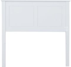 Solid Alder Wood Shaker Full Panel Headboard in Snow White Finish