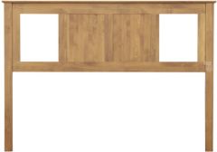 Solid Alder Wood Shaker King Open Panel Headboard in Golden Pecan Finish