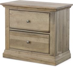 Solid American Wormy Maple Wood Carlisle Nightstand in Warm Natural Finish