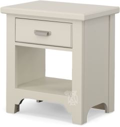 Poplar Wood Bungalow One Drawer Nightstand in Lattice Finish