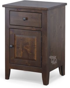 California Made Solid Knotty Alder Wood Right Door Nightstand in Callaway Finish