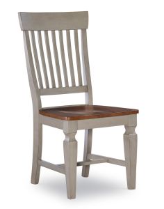 Solid Wood Hickory & Stone Finish Vista Slatback Side Chair