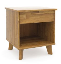 Solid Cherry Wood Camden One Drawer Nightstand in Natural Finish