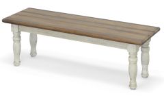 Solid Wood Belmont Bench in Timbered Brown & Linen Finish
