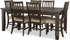 Pine Wood Willow Creek Extension Table & Side Chair Set in Chocolate Finish