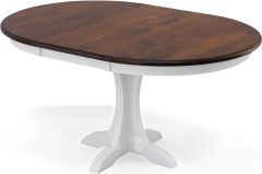 Amish Crafted Solid Maple Wood 42" Round Extension Table in Asbury & White Finish