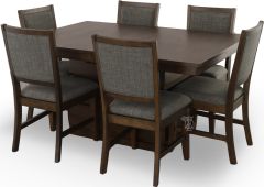 Solid Parawood Wood Chesney High-Low Storage Extension Table & Chair Set