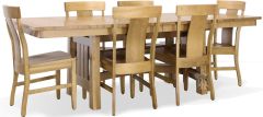 Amish Crafted Solid Ambrosia Maple Wood Manor House Trestle Table & Chair Set