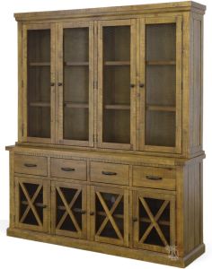Solid Pine Telluride Two Piece Buffet and Hutch
