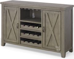 Solid Reclaimed Pine Wood Outer Banks Buffet Server in Driftwood Finish