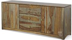 Solid Sheesham Wood Three Drawer Two Door Cabinet