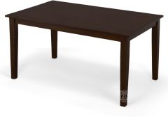 Solid Parawood Simplicity Rectangle Kitchen Table in Espresso Finish